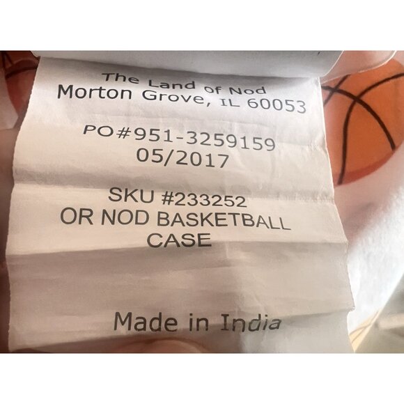 Basketball Pillowcases Land Of Nod Standard 19" x 9.5"100% Organic Cotton Sport - Picture 4 of 7